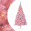Kunstig Forbelyst Juletræ med 300 LED'er Lyserød 180 cm PVC