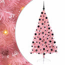 Kunstig Forbelyst Juletræ med 300 LED'er Lyserød 210 cm PVC