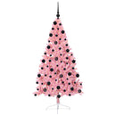 Kunstig Forbelyst Juletræ med 300 LED'er Lyserød 210 cm PVC