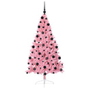 Kunstig Forbelyst Juletræ med 300 LED'er Lyserød 210 cm PVC