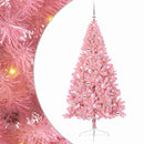 Kunstig Forbelyst Juletræ med 300 LED'er Lyserød 210 cm PVC