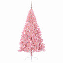 Kunstig Forbelyst Juletræ med 300 LED'er Lyserød 210 cm PVC