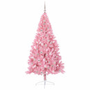 Kunstig Forbelyst Juletræ med 300 LED'er Lyserød 210 cm PVC