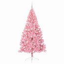 Kunstig Forbelyst Juletræ med 300 LED'er Lyserød 210 cm PVC