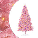 Kunstig Forbelyst Juletræ med 300 LED'er Lyserød 210 cm PVC