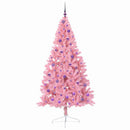 Kunstig Forbelyst Juletræ med 300 LED'er Lyserød 210 cm PVC
