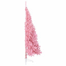 Kunstig Forbelyst Juletræ med 300 LED'er Lyserød 210 cm PVC