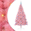 Kunstig Forbelyst Juletræ med 300 LED'er Lyserød 210 cm PVC