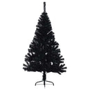 Kunstig Forbelyst Juletræ med 150 LED'er Sort 150 cm PVC