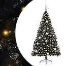 Kunstig Forbelyst Juletræ Sort 180 cm PVC