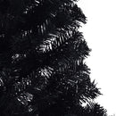 Kunstig Forbelyst Juletræ med 300 LED'er Sort 180 cm PVC