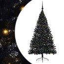 Kunstig Forbelyst Juletræ med 300 LED'er Sort 180 cm PVC