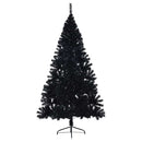 Kunstig Forbelyst Juletræ med 300 LED'er Sort 180 cm PVC