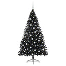 Kunstig Forbelyst Juletræ Sort 180 cm PVC