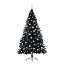 Kunstig Forbelyst Juletræ Sort 180 cm PVC