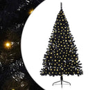 Kunstig Forbelyst Juletræ med 300 LED'er Sort 210 cm PVC