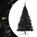 Kunstig Forbelyst Juletræ med 300 LED'er Sort 210 cm PVC