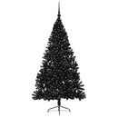 Kunstig Forbelyst Juletræ med 300 LED'er Sort 210 cm PVC