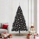 Kunstig Forbelyst Juletræ med 300 LED'er Sort 210 cm PVC