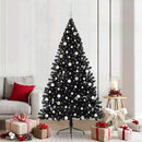 Kunstig Forbelyst Juletræ med 300 LED'er Sort 210 cm PVC
