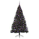 Kunstig Forbelyst Juletræ med 300 LED'er Sort 210 cm PVC