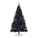 Kunstig Forbelyst Juletræ med 300 LED'er Sort 210 cm PVC