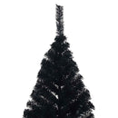 Kunstig Forbelyst Juletræ med 300 LED'er Sort 210 cm PVC