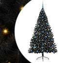 Kunstig Forbelyst Juletræ med 300 LED'er Sort 210 cm PVC