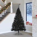 Kunstig Forbelyst Juletræ med 300 LED'er Sort 240 cm PVC