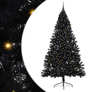 Kunstig Forbelyst Juletræ med 300 LED'er Sort 240 cm PVC
