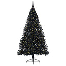 Kunstig Forbelyst Juletræ med 300 LED'er Sort 240 cm PVC