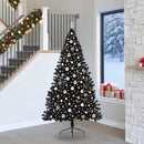 Kunstig Forbelyst Juletræ med 300 LED'er Sort 240 cm PVC