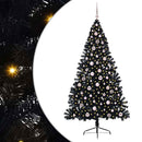 Kunstig Forbelyst Juletræ med 300 LED'er Sort 240 cm PVC