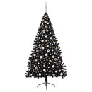 Kunstig Forbelyst Juletræ med 300 LED'er Sort 240 cm PVC