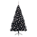 Kunstig Forbelyst Juletræ med 300 LED'er Sort 240 cm PVC