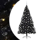 Kunstig Forbelyst Juletræ med 300 LED'er Sort 240 cm PVC