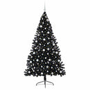 Kunstig Forbelyst Juletræ med 300 LED'er Sort 240 cm PVC