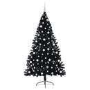 Kunstig Forbelyst Juletræ med 300 LED'er Sort 240 cm PVC