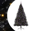 Kunstig Forbelyst Juletræ med 300 LED'er Sort 240 cm PVC