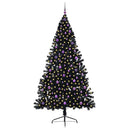 Kunstig Forbelyst Juletræ med 300 LED'er Sort 240 cm PVC