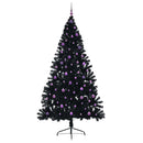 Kunstig Forbelyst Juletræ med 300 LED'er Sort 240 cm PVC