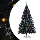 Kunstig Forbelyst Juletræ med 300 LED'er Sort 240 cm PVC