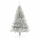 Kunstig Forbelyst Juletræ med 150 LED'er Sølv 120 cm PET