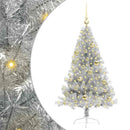 Kunstig Forbelyst Juletræ med 150 LED'er Sølv 120 cm PET