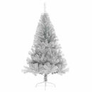 Kunstig Forbelyst Juletræ med 150 LED'er Sølv 120 cm PET
