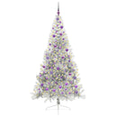 Kunstig Forbelyst Juletræ med 300 LED'er Sølv 210 cm PET