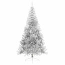 Kunstig Forbelyst Juletræ med 300 LED'er Sølv 210 cm PET
