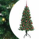 Hjørne Kunstigt Juletræ med 150 LED'er Grøn 150 cm PVC og metal