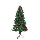 Hjørne Kunstigt Juletræ med 150 LED'er Grøn 150 cm PVC og metal