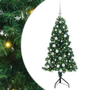 Hjørne Kunstigt Juletræ med 150 LED'er Grøn 150 cm PVC og metal